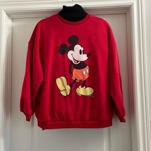 72. Mickey Mouse red fleece sweatshirt sz XL